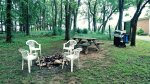 Campfire Area behind cabin w/ Picnic Table and Gas Grill
